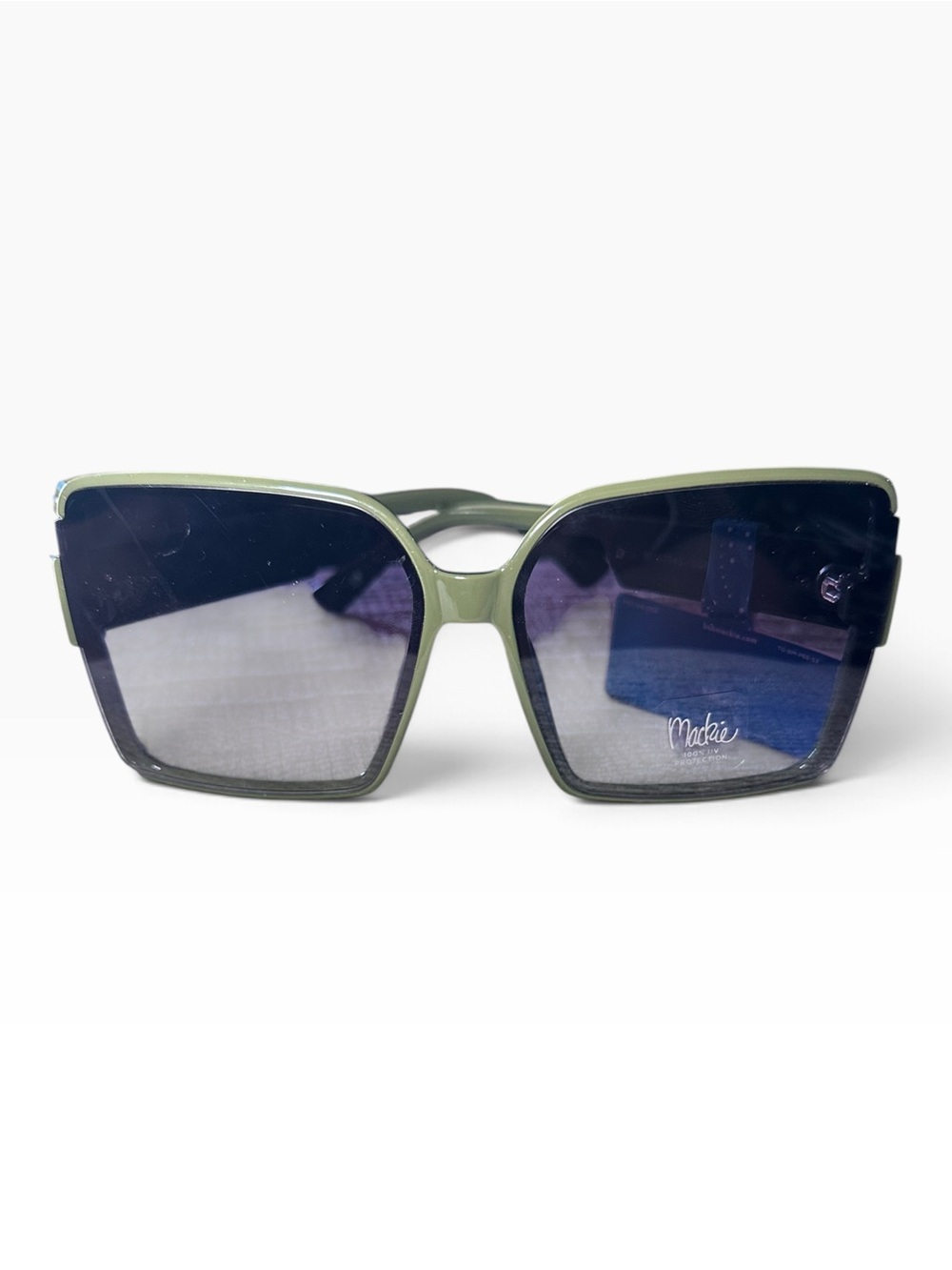 Bob Mackie Olive Green Square Sunglasses NWT